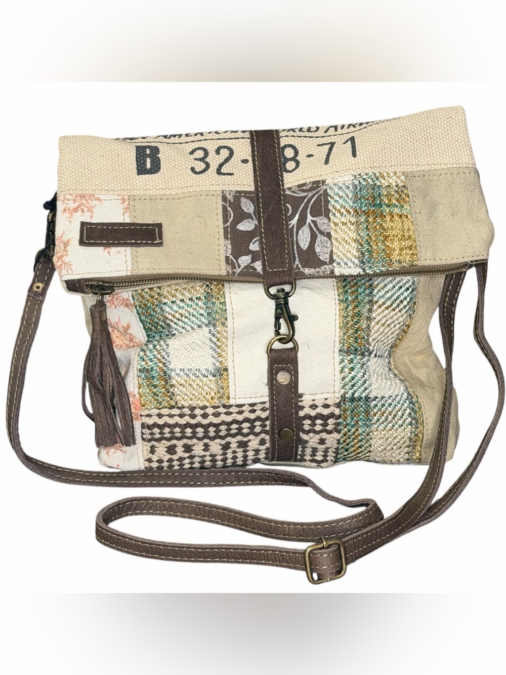 Myra Bags Pan-American World Airways Small & Crossbody Bag for Women - Beige